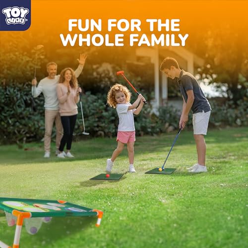 TOY Life 1 Pack Golf Cornhole Set with Chipping Mat & Foam Balls - Backyard Outdoor Golf Game for Adults & Kids