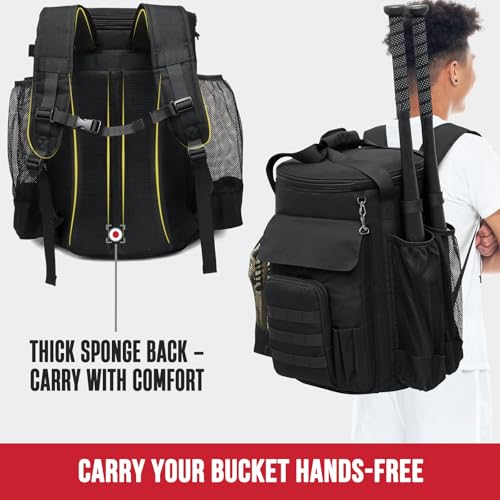 Baseball Bucket Bag for 6-Gallon Buckets - Bag with Black Variation