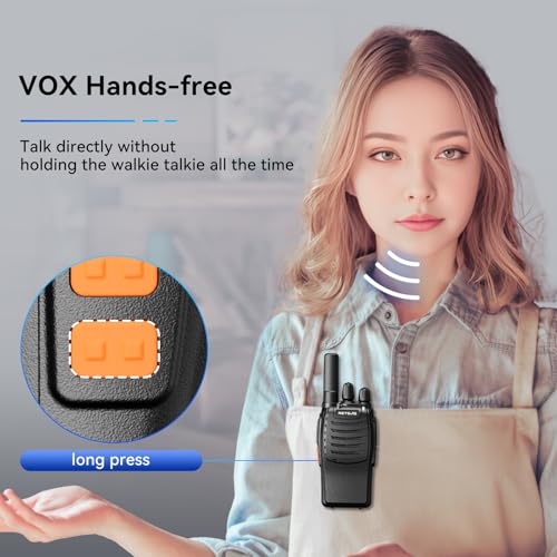 Long Range Walkie Talkies for Adults 6 Pack - Rechargeable Two-Way Radios with Emergency Flashlight