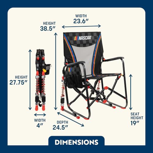 Portable Camping Rocking Chair with Drink Holder & Adjustable Tension