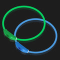 Skiennix LED Dog Collar - Rechargeable Light-Up Safety Necklace for Night Walking | 2-Pack Green & Blue