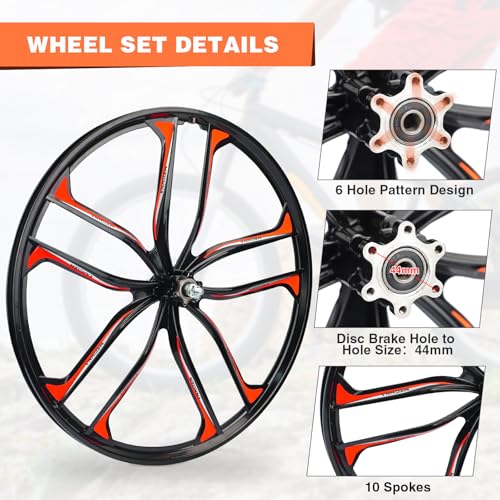 ZUKKA 24 Inch Magnesium Alloy Bike Wheel Set - Lightweight Compatible with Mountain & Folding Bikes