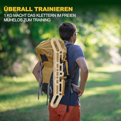 Portable Wooden Hangboard Set for Climbing & Finger Strength Training - Indoor & Outdoor Use