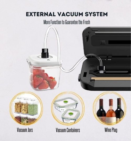 MEGAWISE Vacuum Sealer Machine - 2025 Model with Starter Kit, Compact Design & 10 Bags Included
