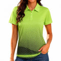 Large Green Women's Golf Polo Shirt Short Sleeve Collared Tennis Top - Little Beauty