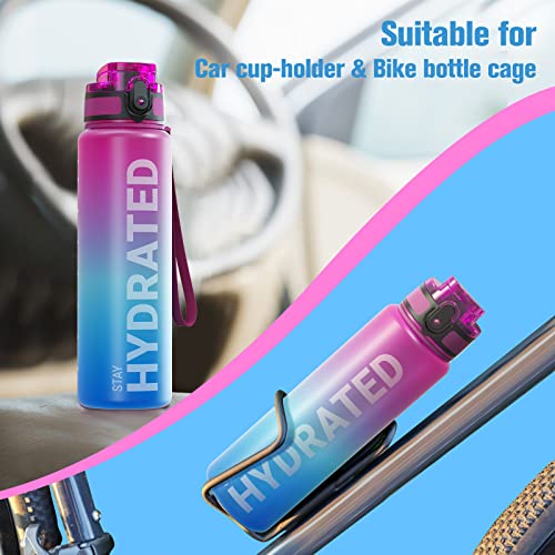 Sahara Sailor Water Bottle 25oz with Time Marker - Tritan Sports Container - Aurora Borealis / 750ml