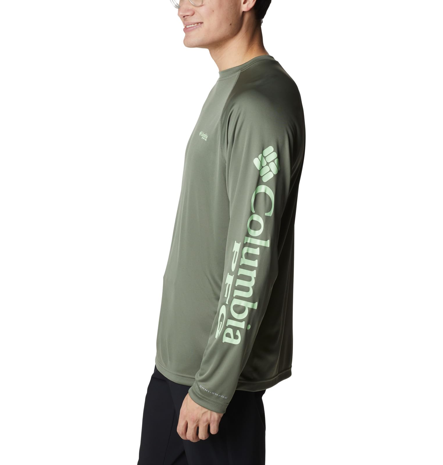 Columbia Men's Terminal Tackle Long Sleeve Shirt, Cypress/Key West Logo, X-Large Tall