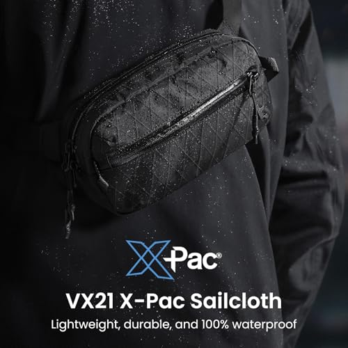 tomtoc X-Pac 1.5L Sling Bag with RFID Blocking Crossbody for Men Women - Black