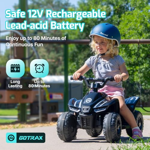 Gotrax Ride-On Toy for Toddlers with 12V Battery - Black, 1.5MPH, 80 Min Play
