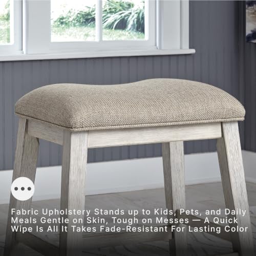 Whitewash 3-Piece Counter Height Dining Table Set with Bar Stools