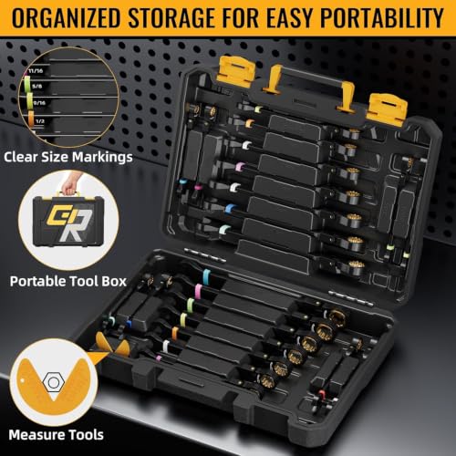 GRENPRO 23-Piece Flex Head Ratcheting Wrench Set with Color Ring (Metric & SAE)
