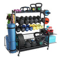 Heavy Duty Dumbbell Rack for Home Gym - Adjustable Weight Storage with Wheels