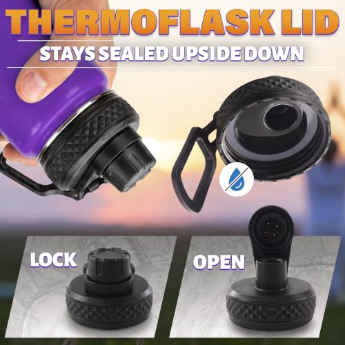 Water Bottle Lid Replacement Black Compatible with Thermoflask and Hydroflask
