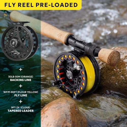 Emerald Green SF 9' 7WT Fly Fishing Rod Combo with Reel & Accessories, Ambidextrous