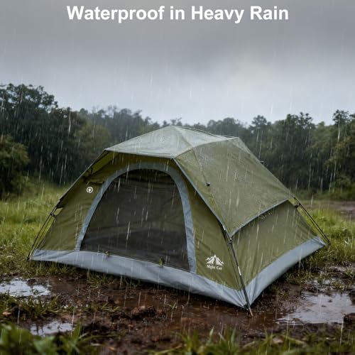 Night Cat 1-Person Upgraded Backpacking Tent Olive Green Easy Setup Waterproof Light & Compact