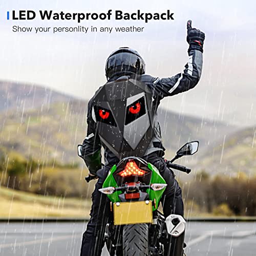 DABASHAN Motorcycle Backpack with LED Screen, Waterproof Hard Shell, Large Capacity, Adjustable Straps — Ideal for Riding & Travel