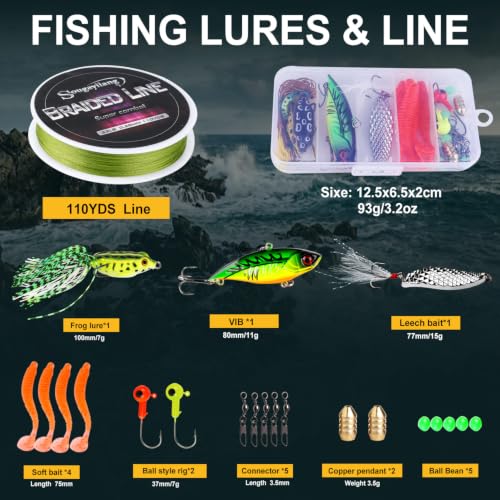 7.87 ft Telescopic Fishing Rod Reel Combo with Carrier Bag for Travel Saltwater & Freshwater Fishing