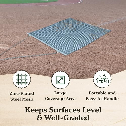 Heavy-Duty Zinc-Plated Steel Mesh Field Surface Leveling Drag Mat 4x4 - Yard Tuff