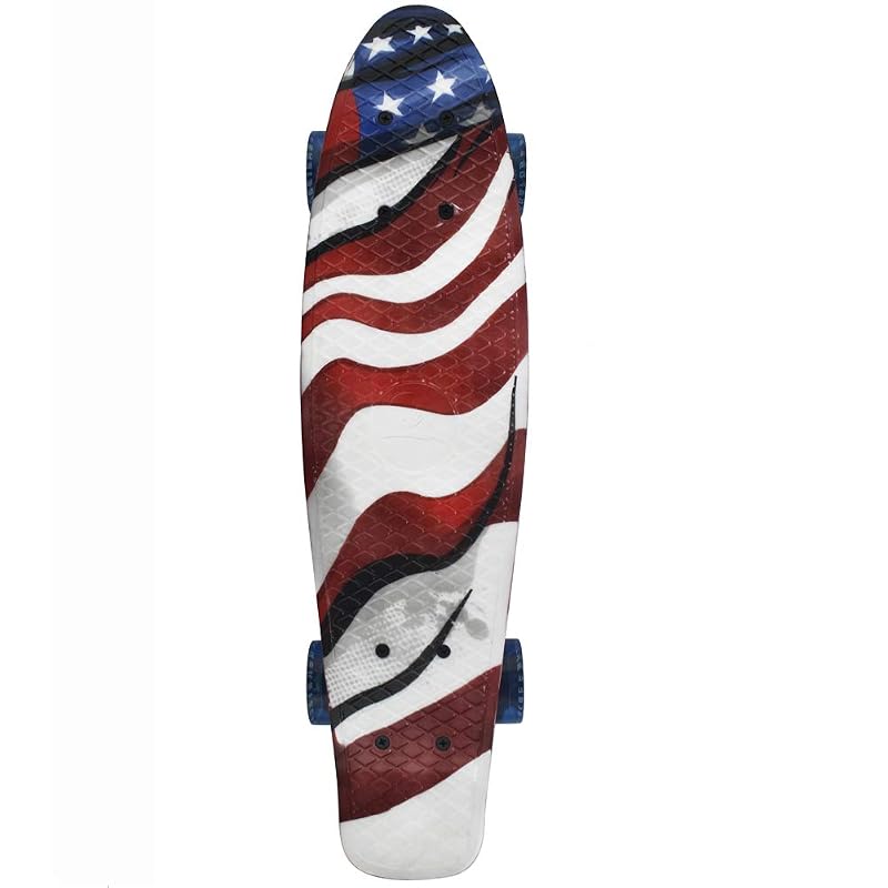Mini Cruiser Skateboard 22 Inch Complete - 22" x 6" with American Flag Variation