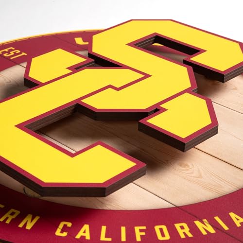 USC Trojans NCAA 3D Circle Wall Art - Ready to Hang, Officially Licensed
