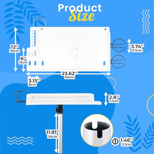 Boat Fish Cleaning Cutting Board with Rod Holder, Cup Holders & Tool Slots