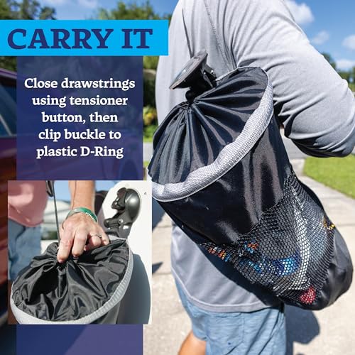 Mesh Trash Bag with Locking Suction Cup and Litter Guard for Outdoor Use - 1 Unit