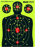 18x24 Extra Large Shooting Targets - Two Color Fluorescent Yellow & White - Variation 50