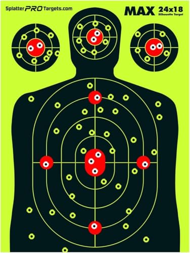 18x24 Extra Large Shooting Targets - Two Color Fluorescent Yellow & White - Variation 50