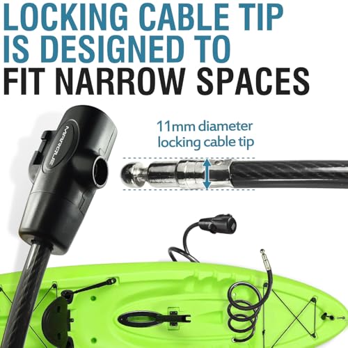 MARQUE Bike Lock with Key - 4 Ft Coiled Cable, Anti-Theft Security Cable for Bicycles, Scooters, Kayaks, Gates