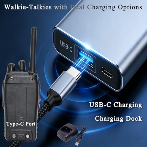 BAOFENG Walkie Talkies BF-88A 6-Pack License-Free Two-Way Radios with USB-C Charger