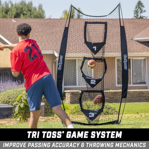 Football Throwing Target Net - 8 x 4 ft Practice Pass Accuracy Training - Black Variation
