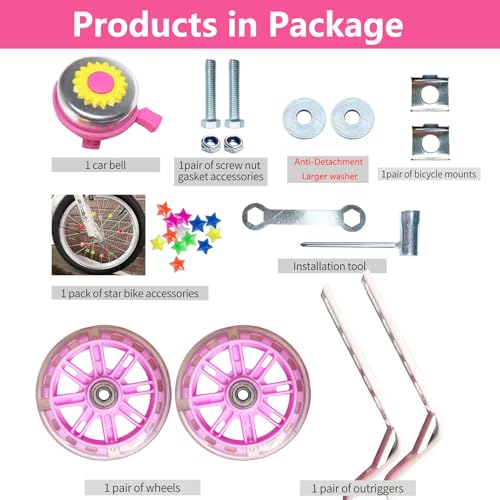 Training Wheels for Bikes 12-20 Inch - Pink Upgrade Edition