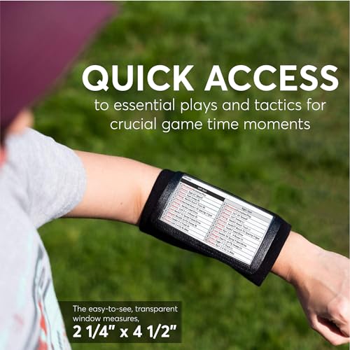 Black Adult Football Playbook Wristband with 3 Slots – Sports & QB Accessories