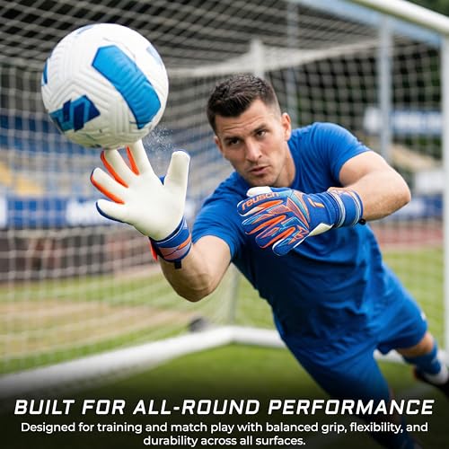 Soccer Goalie Gloves - Reusch Attrakt Freegel Advance, Durable & Flexible, Size 7