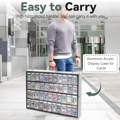 Silver 24x20 Trading Card Display Case Aluminum for Sports & TCG Collection