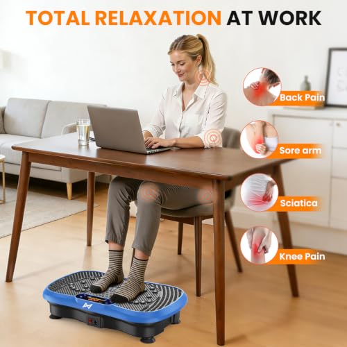 AXV Slim Blue Vibration Plate Exercise Machine for Full-Body Workout