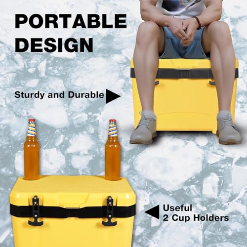 Yellow Jacket 27 Quart Portable Ice Cooler with Insulation & Heavy Duty Handle