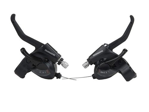 Shimano Shift/Brake Lever, Set, ST-EF413X7-SPEED, EZ-FIRE PLUS2F-STEEL/RESIN, for V-Brake, Black