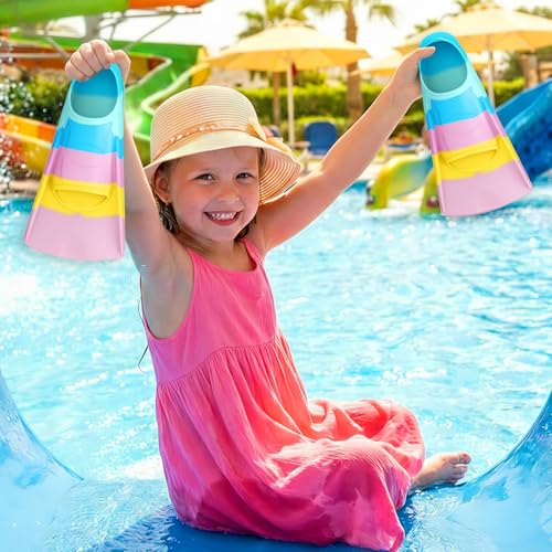 Kids Swim Training Fins CH12 XXS Short Silicone Flippers for Lap Swimming