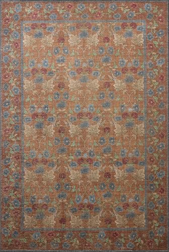 Cinnamon & Multi 2'6" x 7'6" Rug - Edinburgh Collection Botanical Runner