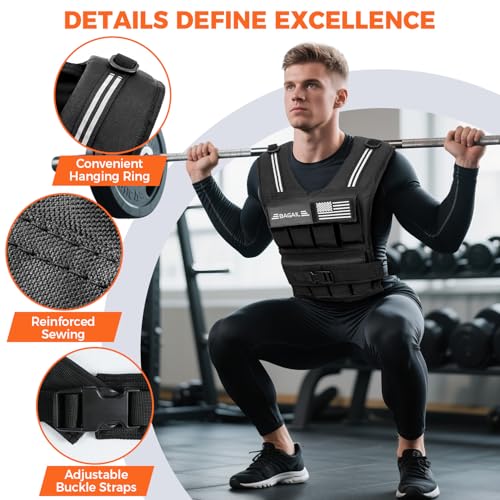 Weighted Vest Men Women 20 lb Adjustable Iron Weights for Fitness & Rucking