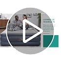 Queen Air Mattress with Headboard Navy - 33 Inch Inflatable Bed with Built-in Pump