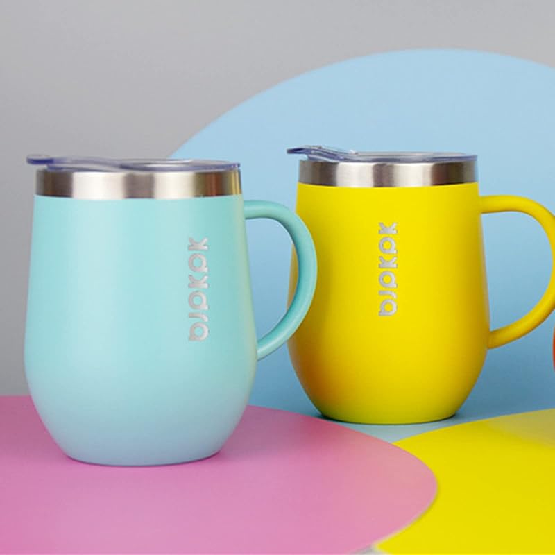 Insulated 12oz Stainless Steel Coffee Mug with Lid - Double Wall Vacuum, White 12oz