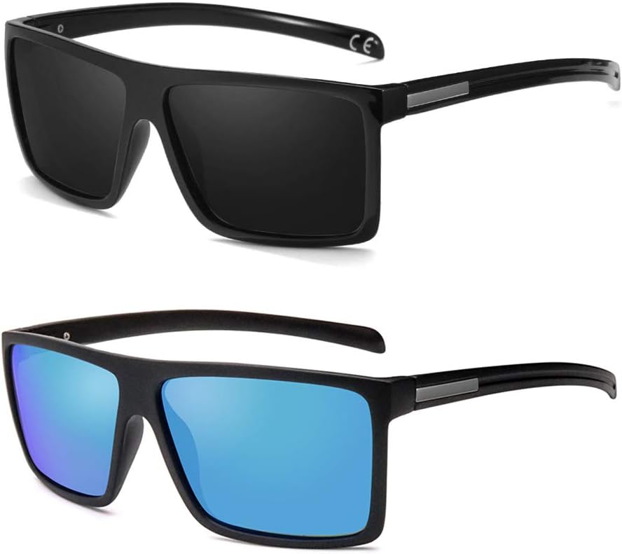 Skiennix Men’s Classic Square Polarized Sunglasses - Lightweight UV Protection Eyewear for Driving