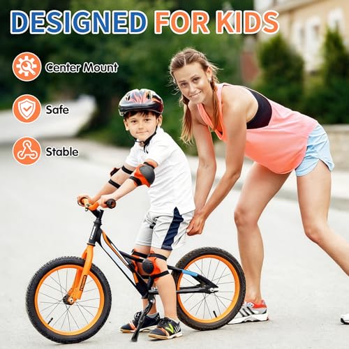Kids Bike Kickstand for 16-20 Inch Bicycles Adjustable Aluminum Support Black