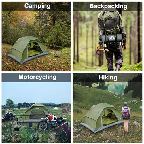 Night Cat 1-Person Upgraded Backpacking Tent Olive Green Easy Setup Waterproof Light & Compact