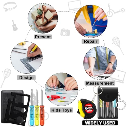 192 Pcs Mini Screwdriver Tape Keychain Set Multicolor - Men, Gift, Portable