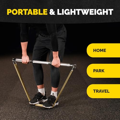 Heavy Duty Steel Resistance Bar for Exercises, Adjustable 27-39 Inches