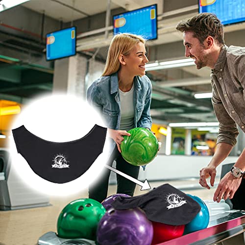 2 Pcs Washable Bowling Ball Cleaner Bags with Towels - Black