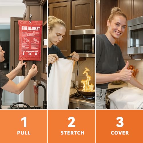 Andyssey 6 Pack Fire Blanket 40x40 Inches Emergency Fire Safety Kit
